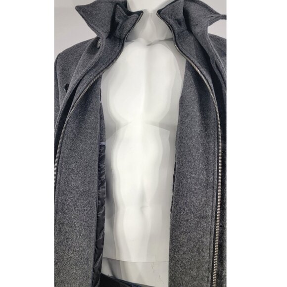JWN (John W Nordstrom) 100% Wool Bibbed Car Coat, Charcoal Grey, Mens Size Large - Picture 8 of 12